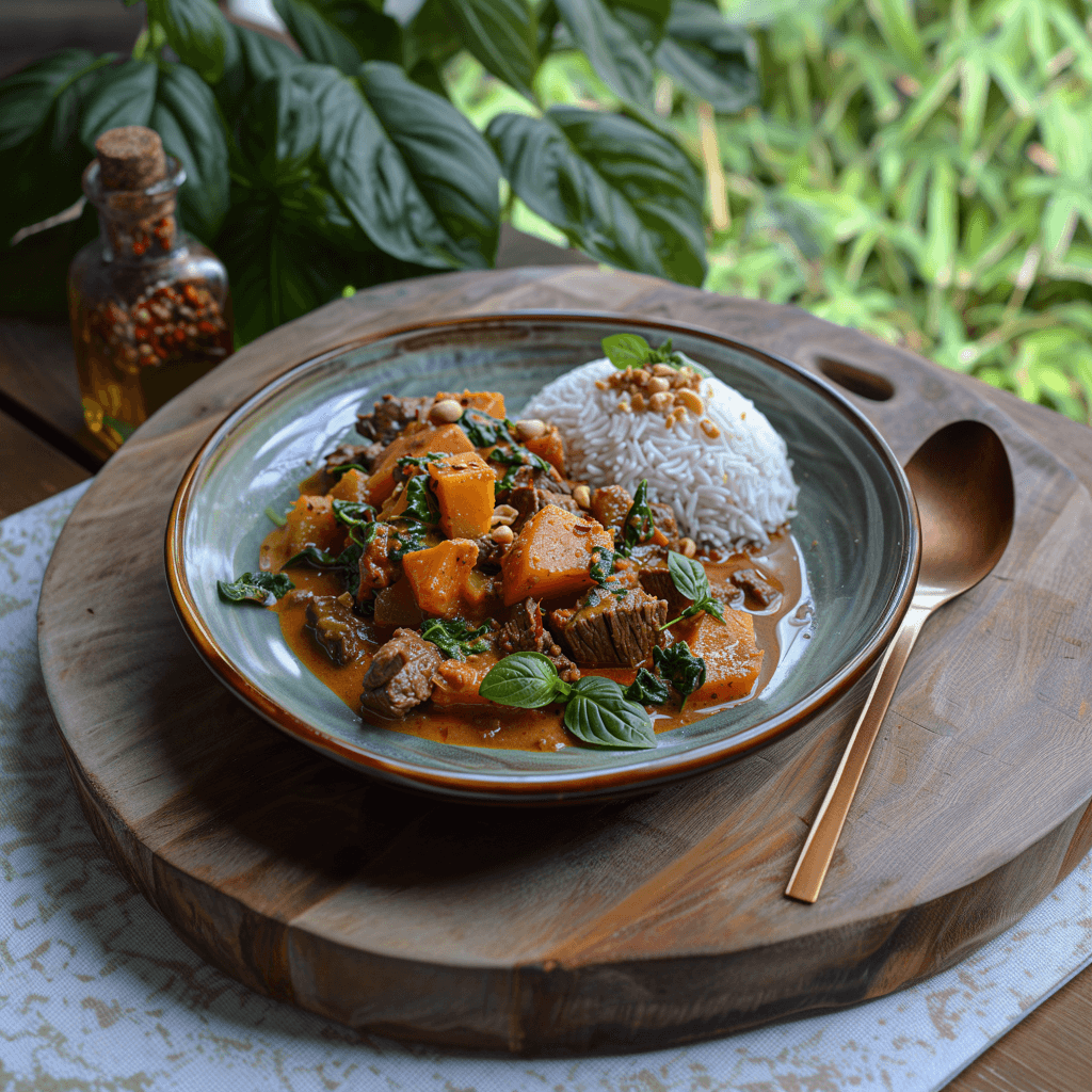 Beef Massaman Curry with Basmati Rice			