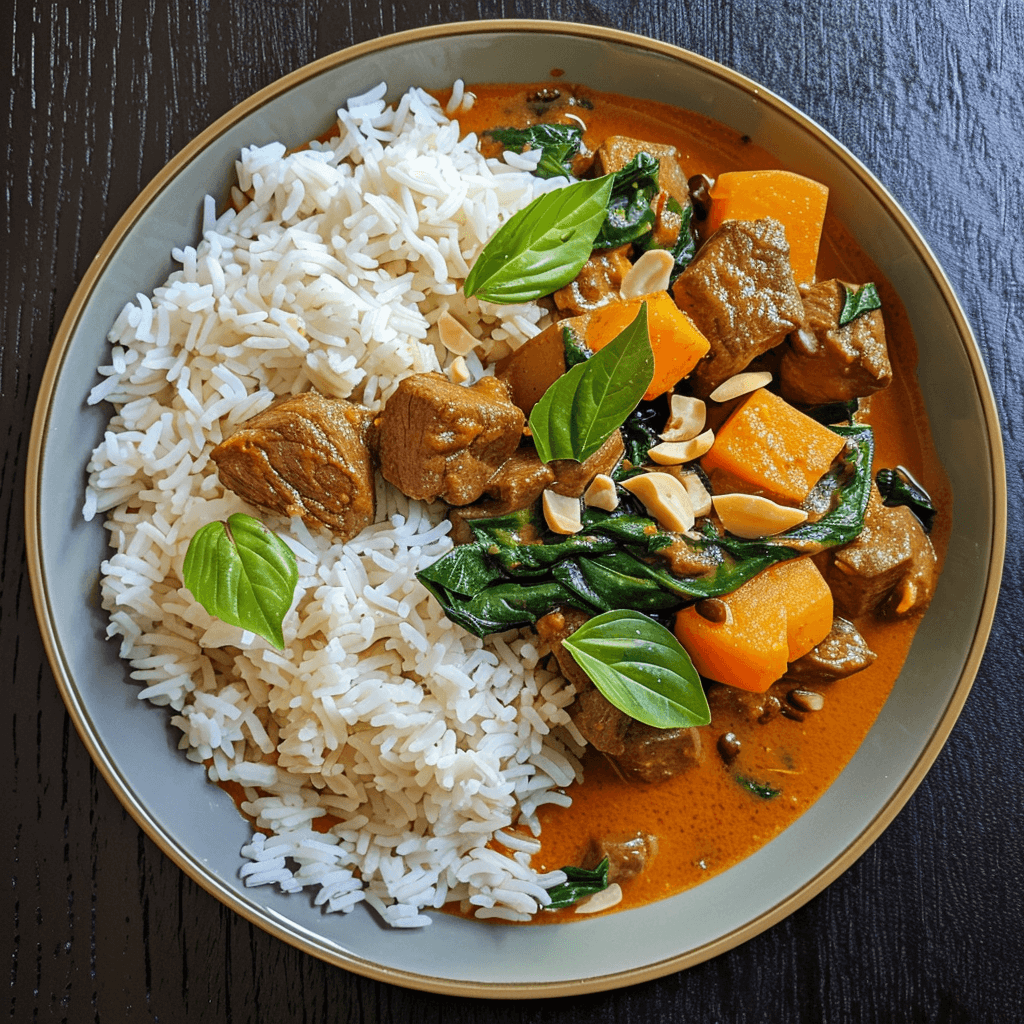 Beef Massaman Curry with Basmati Rice			