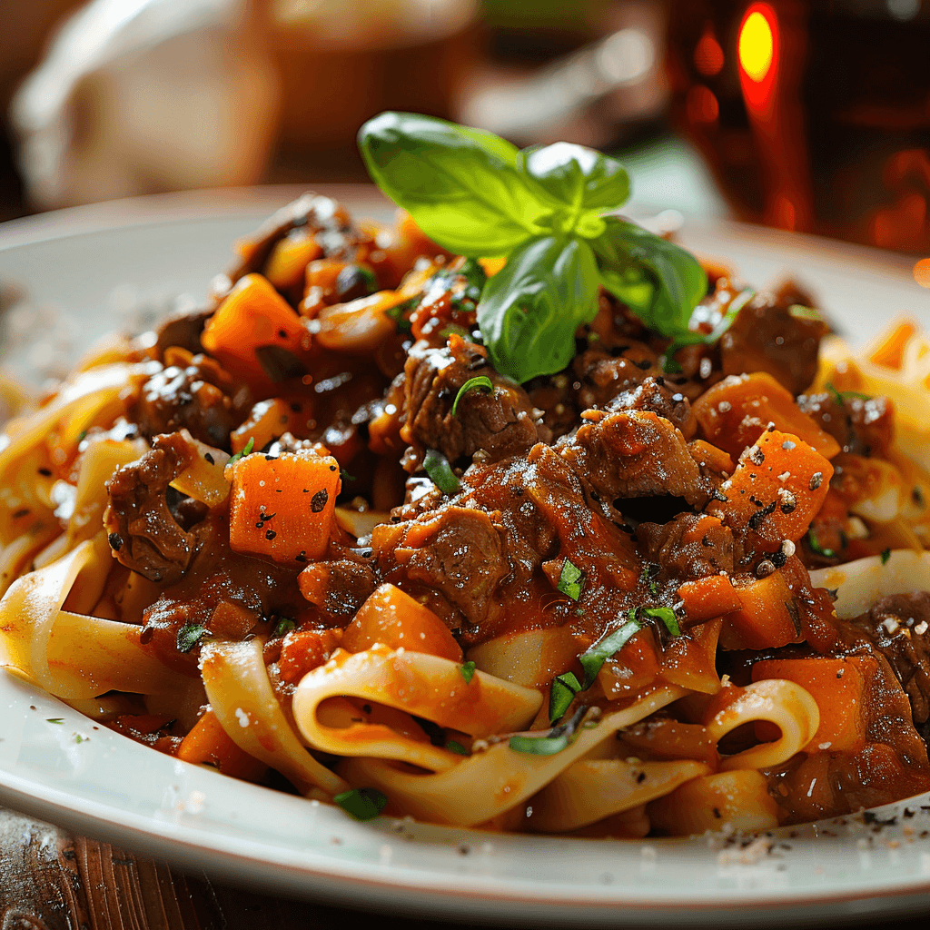 Beef Ragu With Fettucine