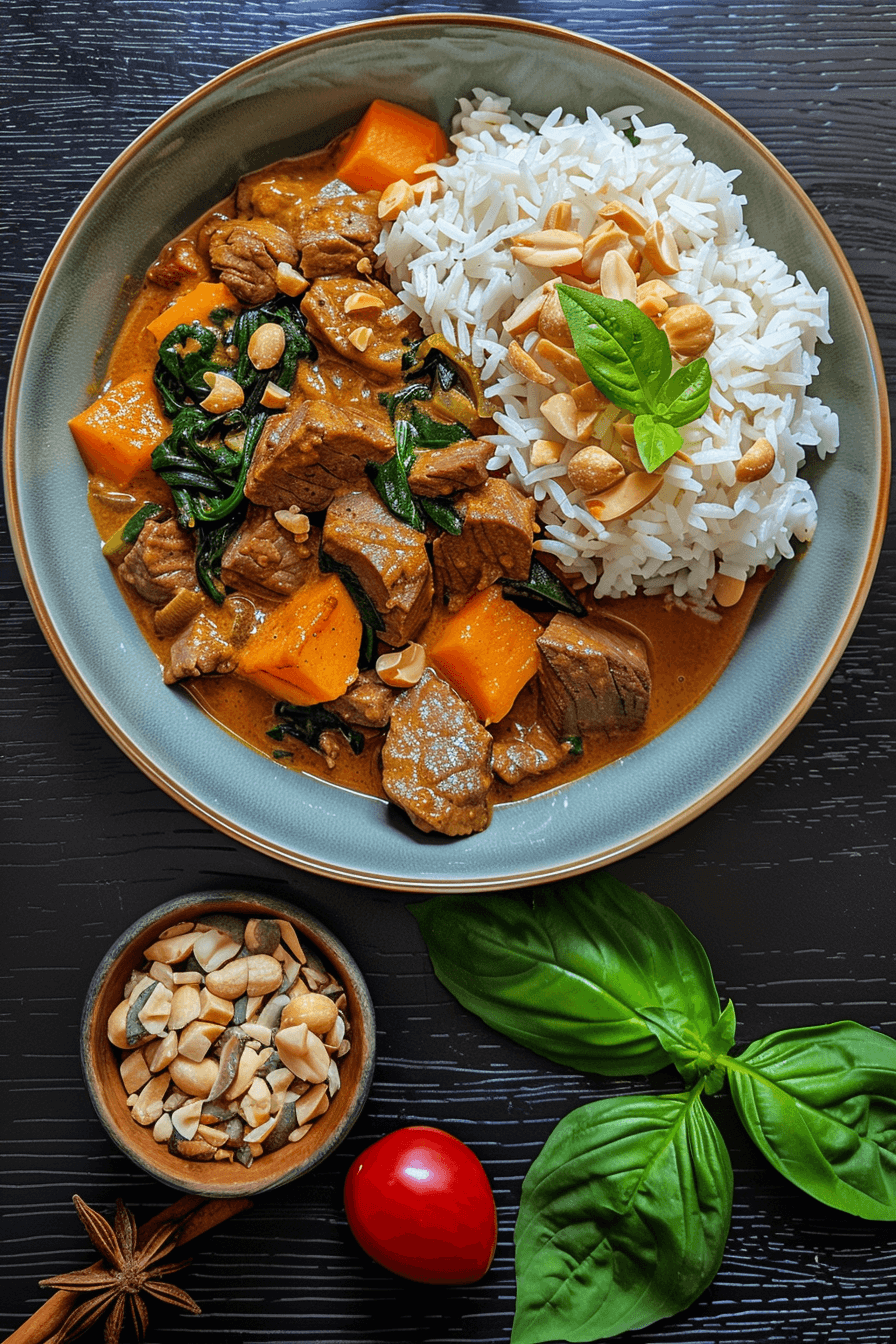 Beef Massaman Curry with Basmati Rice			